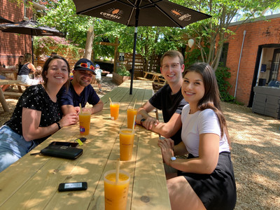 Kelly and Tristan celebrating their successful defenses with Paul!